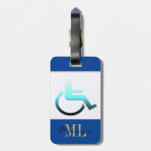 無効なシンボルモノグラムのと/荷物タグブルー ラゲッジタグ (裏面縦)