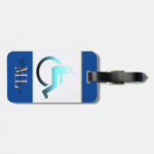 無効なシンボルモノグラムのと/荷物タグブルー ラゲッジタグ (裏面横)