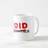 無効の保証のおもしろマグカップ コーヒーマグカップ (正面右)