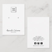 無印のイヤリングジュエリーロゴのソーシャルアイコン 名刺 (正面/裏面)