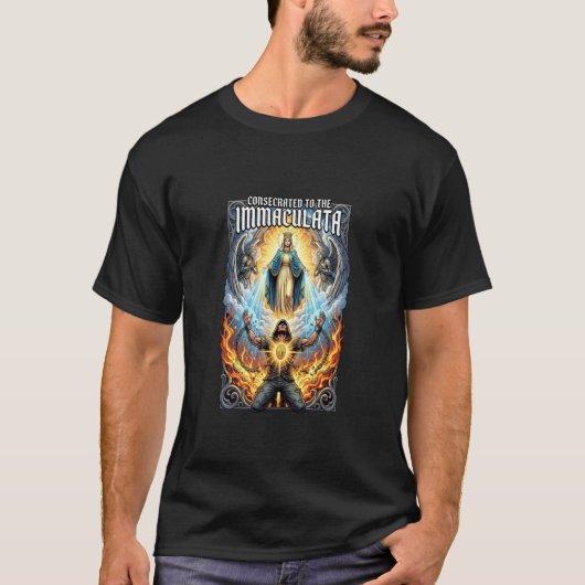 無原罪の聖母の騎士団 聖マクシミリアン・コルベ 猫 Tシャツ (正面)