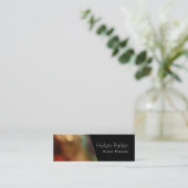 無地ので黒い対角線の側の暖かい、ぼやけられた写真 スキニー名刺 (スタンド正面)