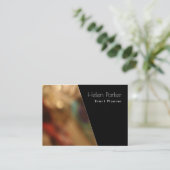 無地ので黒い対角線の側の暖かい、ぼやけられた写真 名刺 (スタンド正面)