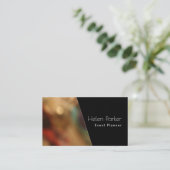 無地ので黒い対角線の側の暖かい、ぼやけられた写真 名刺 (スタンド正面)
