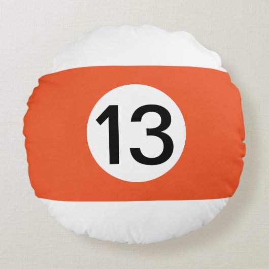 無地のとストライプBilliard Balls #13 Collect all 15 ラウンドクッション (正面)