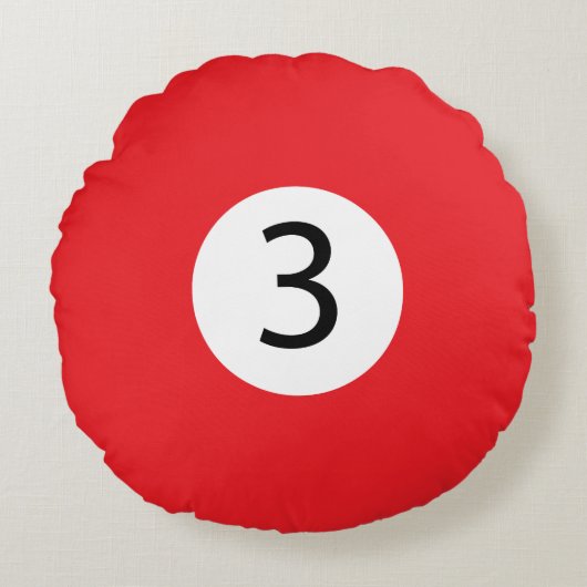 無地のとストライプBilliard Balls #3 Collect all 15 ラウンドクッション (正面)