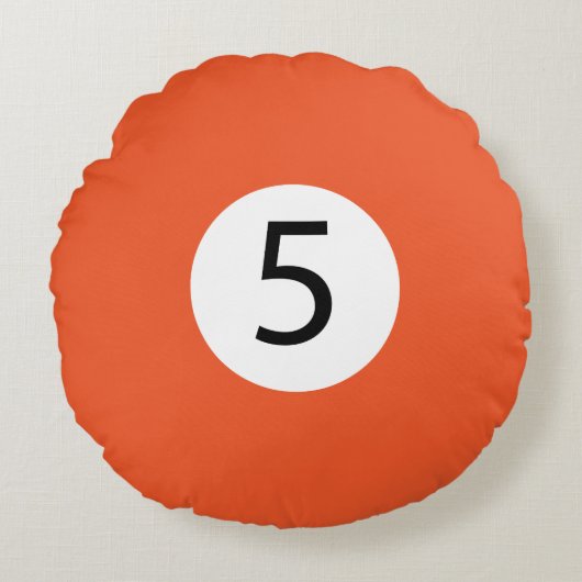 無地のとストライプBilliard Balls #5 Collect all 15 ラウンドクッション (正面)