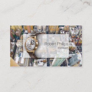 無地のなオフィスの腕時計都市超高層ビルの贅沢なカード 名刺