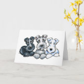 無地のなシュナウツァー カード (黄色い花)