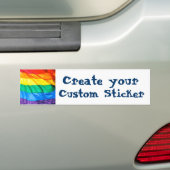 無地のなプライド-ゲイプライドの旗のクローズアップ バンパーステッカー (車上)