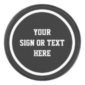 無地のなリングの白 + あなたの色、印または文字 アイスホッケーパック (正面)