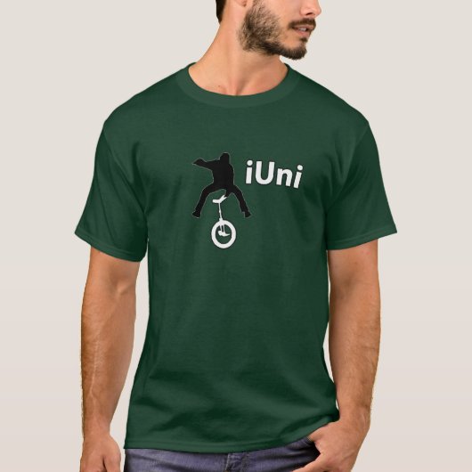 無地のなワイシャツのiUniの緑 Tシャツ (正面)