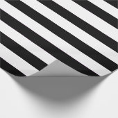 無地のな白黒横のストライプなパターン ラッピングペーパー (角)