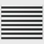 無地のな白黒横のストライプなパターン ラッピングペーパー (フラット)