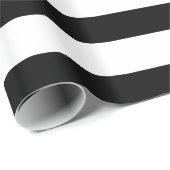 無地のな白黒横のストライプなパターン ラッピングペーパー (ロールコーナー)