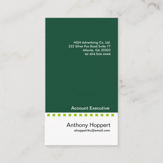 無地のな緑のダッシュの名刺3 名刺 (正面)