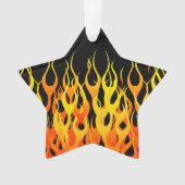 無地のな黒の炎を競争させるクラシック オーナメント (正面)