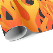 無地のな黒の炎を競争させるクラシック ラッピングペーパー (ロールコーナー)