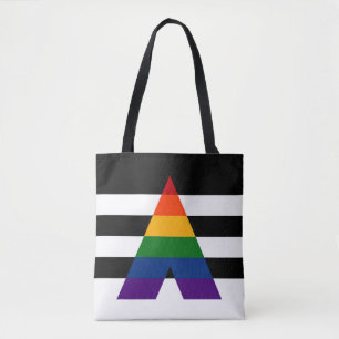 無地のなLGBTの同盟国のプライドの旗 トートバッグ
