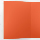 無地のオ鮮やかレンジ | 暖はっきりしたかいデザイン 三つ折り招待状 (内部最初)