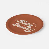 無地のカラーレトロボホベイビーシャワー ペーパープレート (アングル)