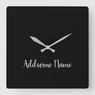 無地のカラー基本黒モダンスタイリッシュ スクエア壁時計