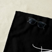 無地のカラー基本黒モダンスタイリッシュ ビーチタオル (インサイチュ)