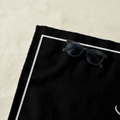 無地のカラー基本黒モダンスタイリッシュ ビーチタオル (インサイチュ)