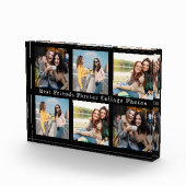 無地のカラー黒最高の友だちコラージュ写真ブロック フォトブロック (右)