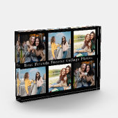 無地のカラー黒最高の友だちコラージュ写真ブロック フォトブロック (左)