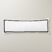 無地のクラシック黒と白のトリム抱き枕 ボディピロー (裏面)