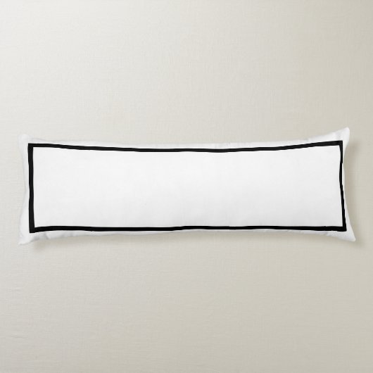 無地のクラシック黒と白のトリム抱き枕 ボディピロー (裏面)