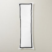 無地のクラシック黒と白のトリム抱き枕 ボディピロー (正面縦)