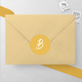 無地のゴールデン結婚モノグラム ラウンドシール