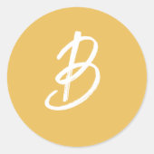 無地のゴールデン結婚モノグラム ラウンドシール (正面)