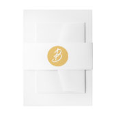 無地のゴールデン結婚モノグラム 招待状ベリーバンド (正面例)