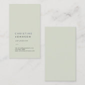 無地のセージの緑 名刺 (正面/裏面)