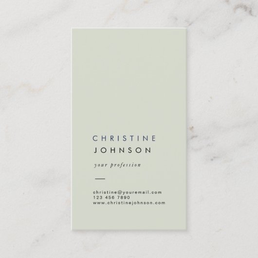 無地のセージの緑 名刺 (正面)