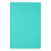 無地のターコイズ青 ミニクリップボード (裏面)