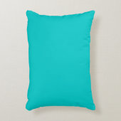 無地のティール（緑がかった色）青枕 アクセントクッション (正面(垂直))