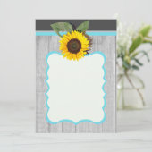 無地のティール（緑がかった色）青 招待状 (スタンド正面)