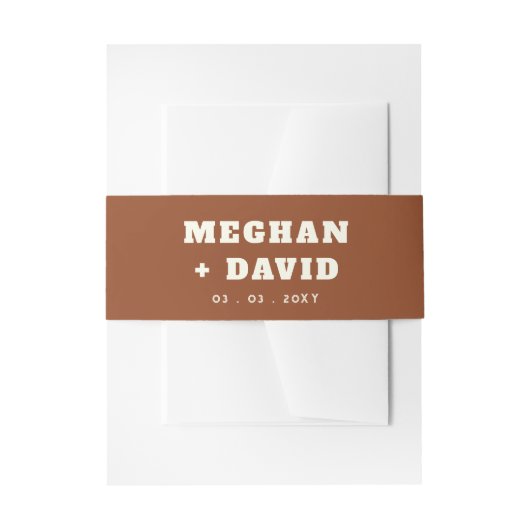 無地のテラ結婚コッタ 招待状ベリーバンド (正面例)