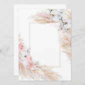 無地のテンプレート 花の招待状/日程保存 招待状 (正面/裏面)