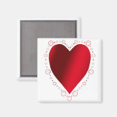 無地のハート マグネット (正面/裏面)