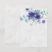 無地のブッジェット パープル 水彩 花 モチーフのウェディング   招待状 (正面/裏面)