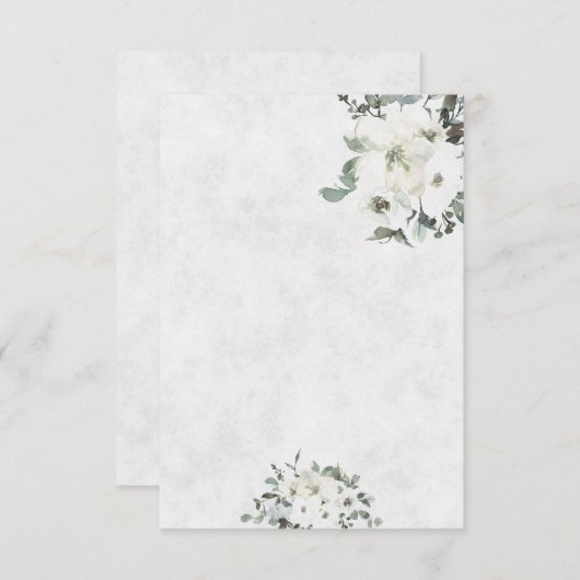 無地のブライダル予算 アイボリー 水彩花柄 ウェディング 招待状 (正面/裏面)