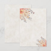 無地のブライダル予算 アップリコット水彩花のウェディング 招待状 (正面/裏面)