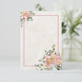 無地のブライダル予算 ブラッシュとアイボリー  フラワー ウェディング  I 招待状 (スタンド正面)