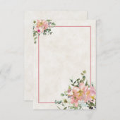 無地のブライダル予算 ブラッシュとアイボリー  フラワー ウェディング  I 招待状 (正面/裏面)