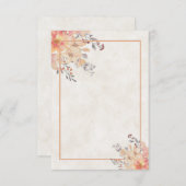 無地のブライダル 予算に優しい あんず色の水彩花柄 結婚式の招待状 招待状 (正面/裏面)